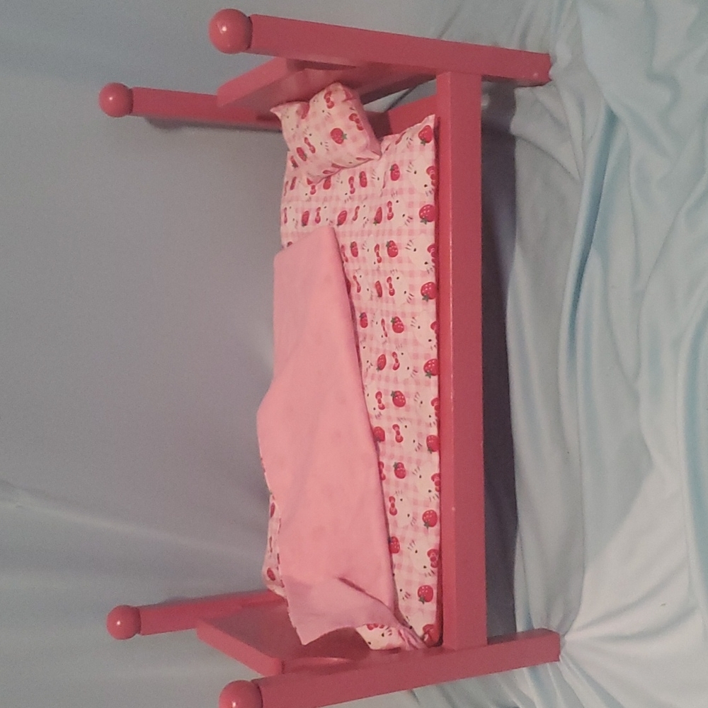 Handmade Hello Kitty Baby Doll Bed - Picture 3 of 3